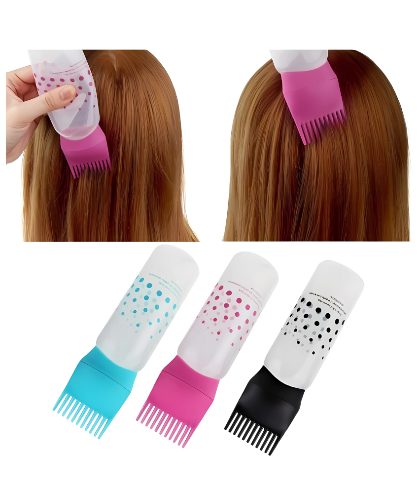 _صور منتجات موسكي مصر - 2025-08-16T231831.524 عبوه فارغه لتوزيع الزيت والصبغه ع الشعر مزود بمشط ليصل الزيت لفروه الرأس والجذور - الصورة 1