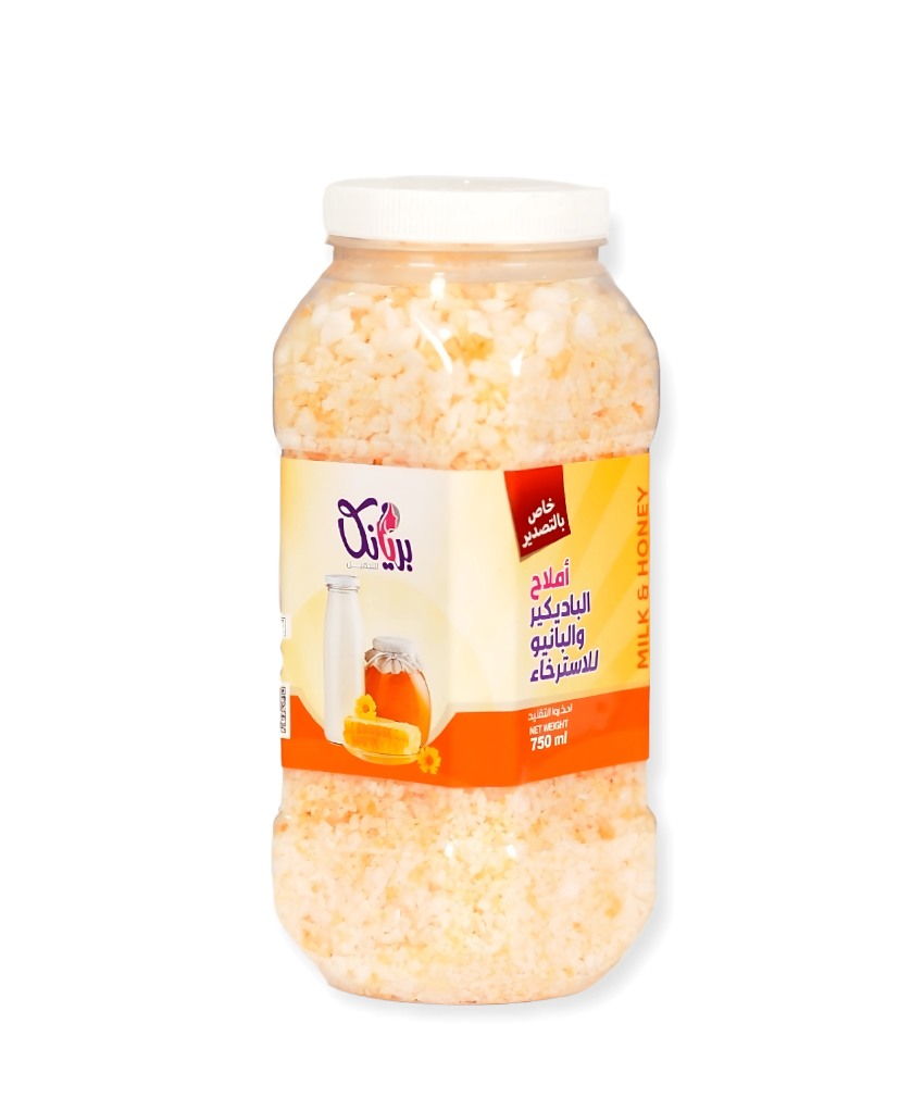 _صور منتجات موسكي مصر (98) املاح البادكير الفواره بالعسل والحليب لتنظيف البشره والقدمين من السموم وازاله الجلد الميت وعلاج خشونه القدم وتخفيف وجع العضلات و للاسترخاء 750 جرام من بريانكا - الصورة 1