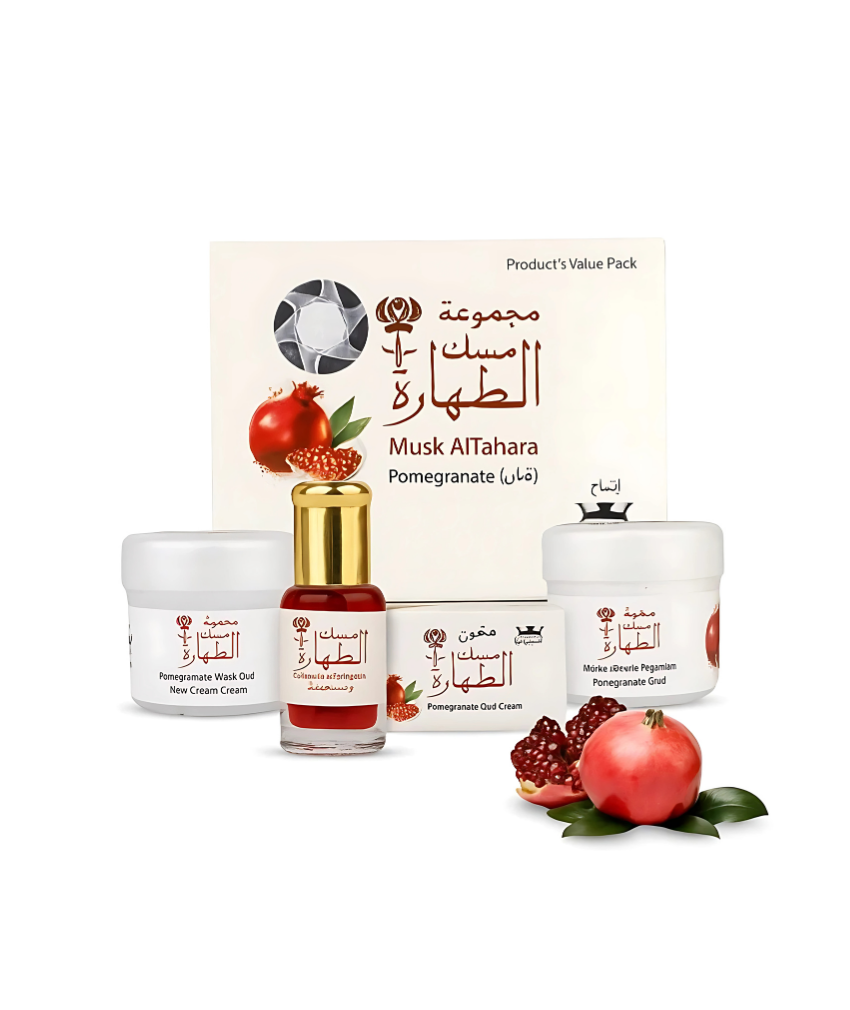 _صور منتجات موسكي مصر - 2025-09-06T033251.641 مجموعه 4 قطع مسك الطهاره بعطر مسك الرمان الاصلي لتعطير وتنعيم الجسم والمناطق الحساسه من حامل المسك - الصورة 1