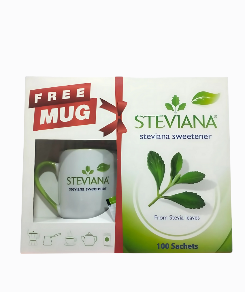 _صور منتجات موسكي مصر - 2025-09-06T223445.387 علبه 100 كيس سكر دايت ستيفيانا السعودي + مج هدية لتخسيس الوزن الزائد وخالي من الاسبارتام والسعرات الحراريه والمواد الحافظه وسريع الذوبان وآمن لمرضي السكر والقلب - الصورة 1