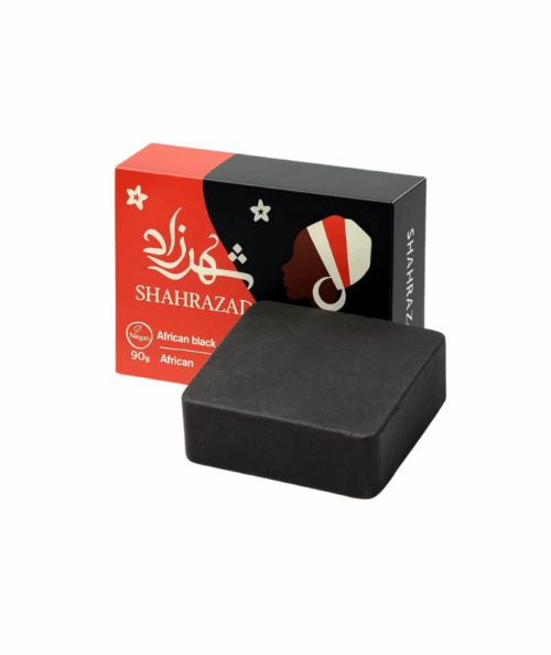 صابونه طبيعي الفحم النشط الطبيعي الافريقي الاسود مقشر يوجد لون البشره يقلص المسامات يزيل التصبغات 100جرام من شهر زاد
