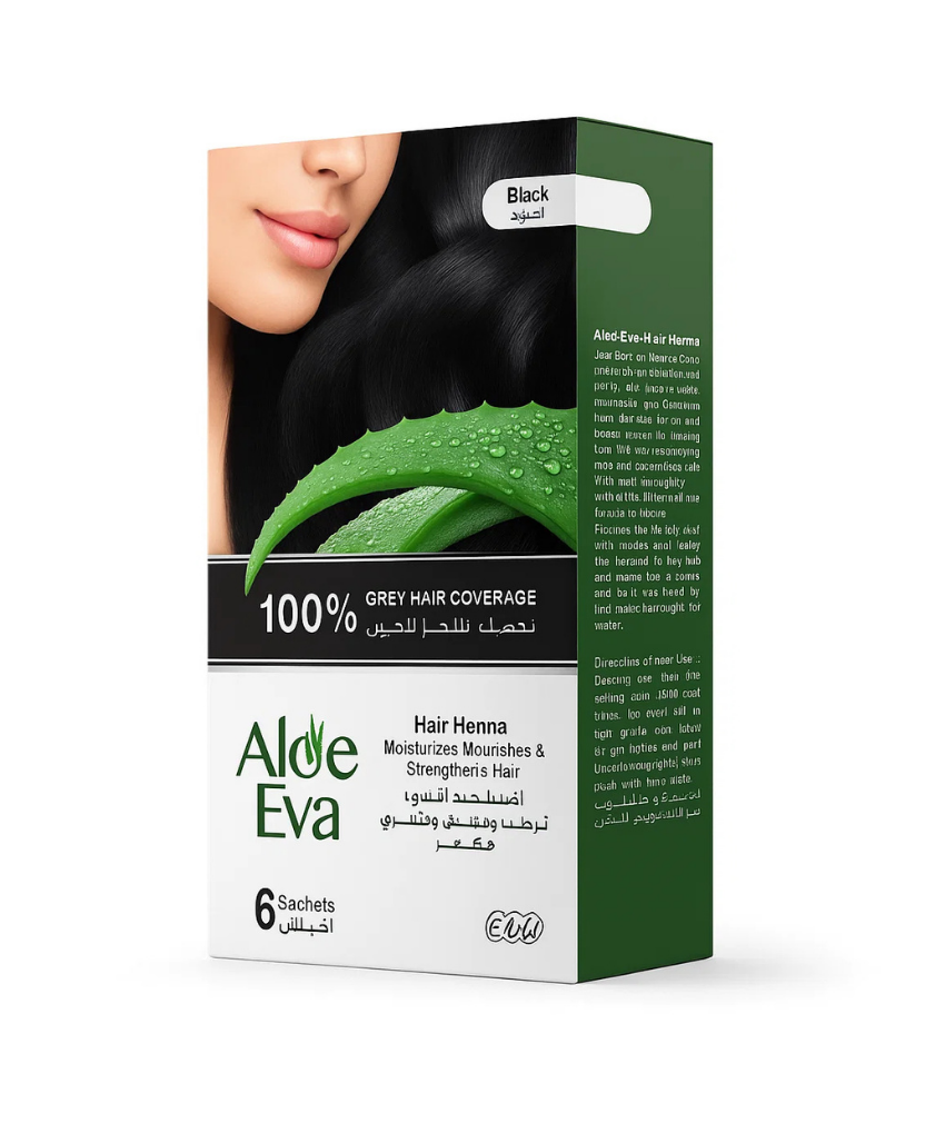 _صور منتجات موسكي مصر - 2025-10-05T010001.189 علبه 6 اكياس ايفا حناء طبيعي لتغطيه الشعر الابيض باللون الاسود وتغذيه وترطيب وتقويه الشعر بدون من الو ايفا الكيس 10 جرام - الصورة 1