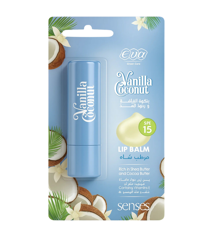 _صور منتجات موسكي مصر - 2025-10-05T010557.158 مرطب شفاه ايفا بنكهه الفانيليا وجوز الهند ترطيب وتنعيم ولمعان طويل الامد للشفاه الجافه والمتشققه 4 جرام - الصورة 1