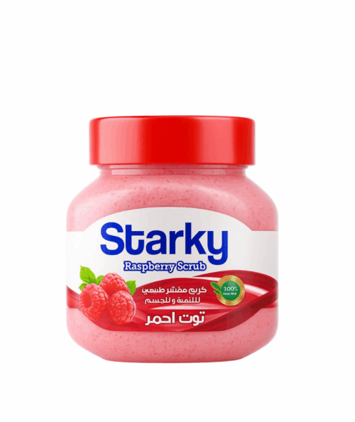 كريم صنفره للوجه والجسم بالتوت الاحمرينظف البشره بعمق ويزيل الاوساخ والاتربه والهالات السوداء ويجعلها مشرقه ونضاره ومنتعشه وينشط الجلد ويزيل القشور الباهته عن الجلد من ستاركى 300 جرام