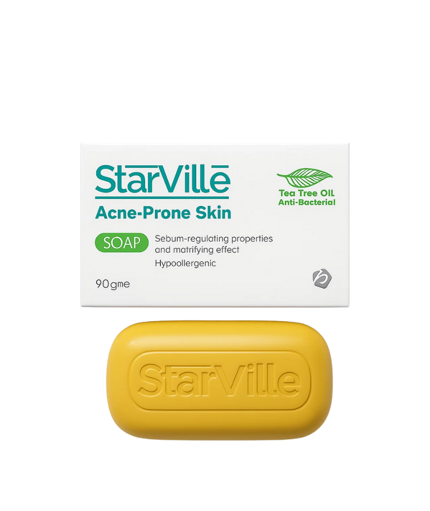 _صور منتجات موسكي مصر - 2025-10-09T215520.716 صابونه ستار فيل للبشره الدهنيه والمختلطه وعلاج حب الشباب تنظف البشره بعمق من الدهون والشوائب 100 جرام من starville soap - الصورة 1