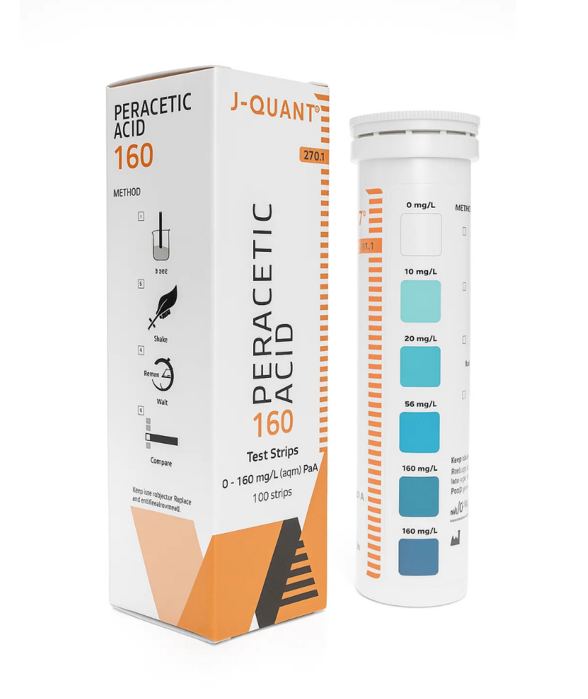 _صور منتجات موسكي مصر - 2025-10-11T004851.344 شرائط QUANT® Peracetic Acid 160اختبار وقياس مستوى حمض البيراستيك بعد عمليات التعقيم في مصانع المشروبات والزجاجات والاغذيه ومصانع الادويه بسرعه ودقه عاليه العلبه 100 شريط من جونسون johnson test paper - Image 1