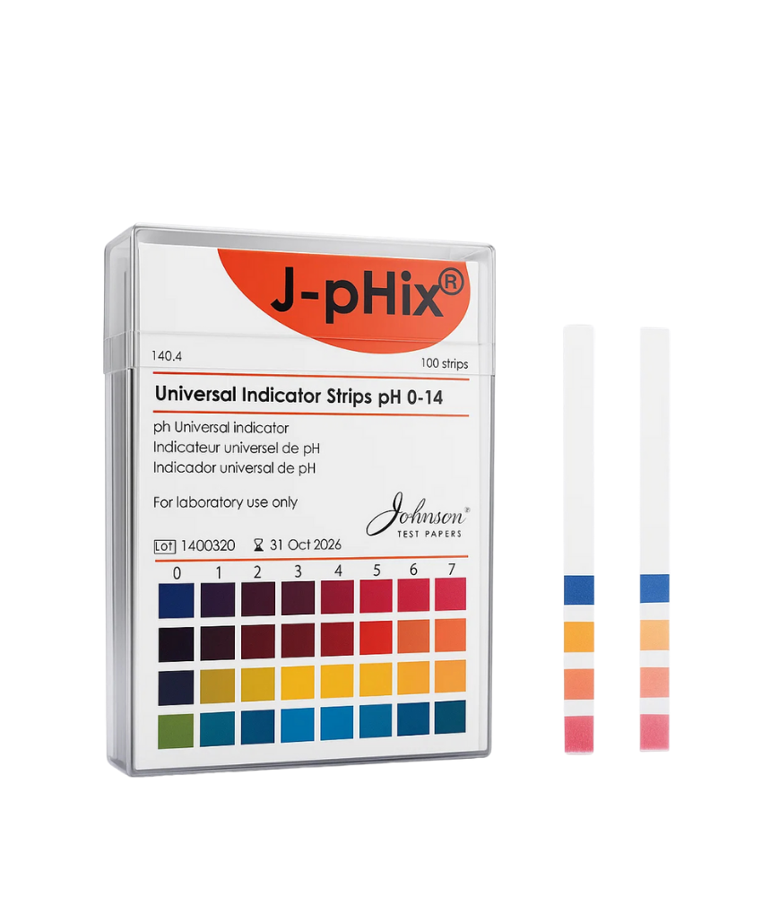 _صور منتجات موسكي مصر - 2025-10-11T012044.119 علبه 100 شريط اختبار بي اتش سريع عالى الدقه جونسون الانجليزى لقياس درجه الحموضه والقلويه والمحايده ph Johnson universal indicator 100 strips 0 -14 - الصورة 1