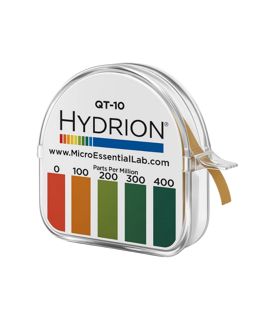 _صور منتجات موسكي مصر - 2025-10-11T020322.168 رول ورق اختبار مركبات الامونيوم الرباعيه الامريكي لقياس نسبه التركيز ف مطهرات الاسطح والمحاليل المعقمه Hydrion QT-10 Quat Test Paper 0-400 PPM - الصورة 1