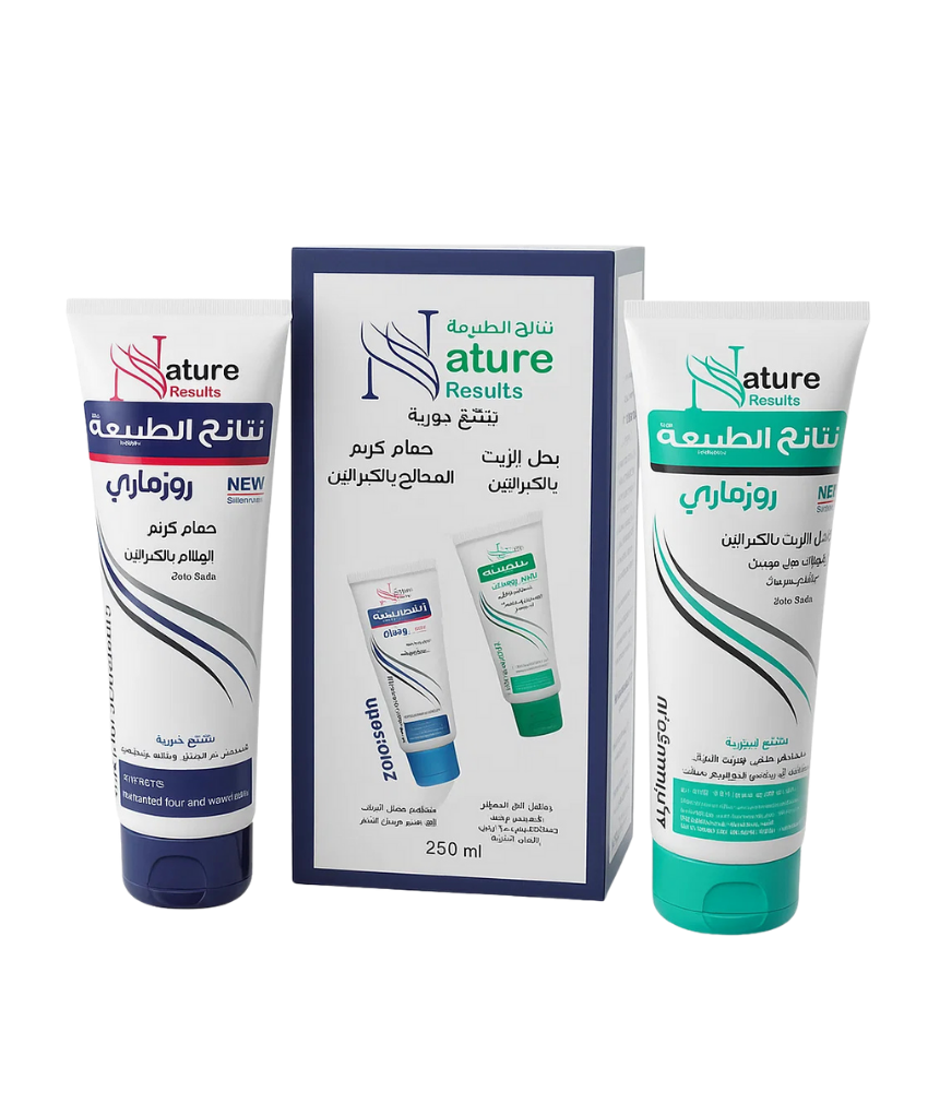 _صور منتجات موسكي مصر - 2025-10-11T095951.335 مجموعه حمام كريم وبديل الزيت روزمارى بمعالج بالكيراتين لترطيبب وتنعيم ولمعان الشعر الجاف والمتقصف والمجهد حل مشاكل الشعر السبعه والمعالج بالكيراتين خالى سلفات وصوديوم 500 مل ف 2 عبوة من نتائج الطبيعه - الصورة 1