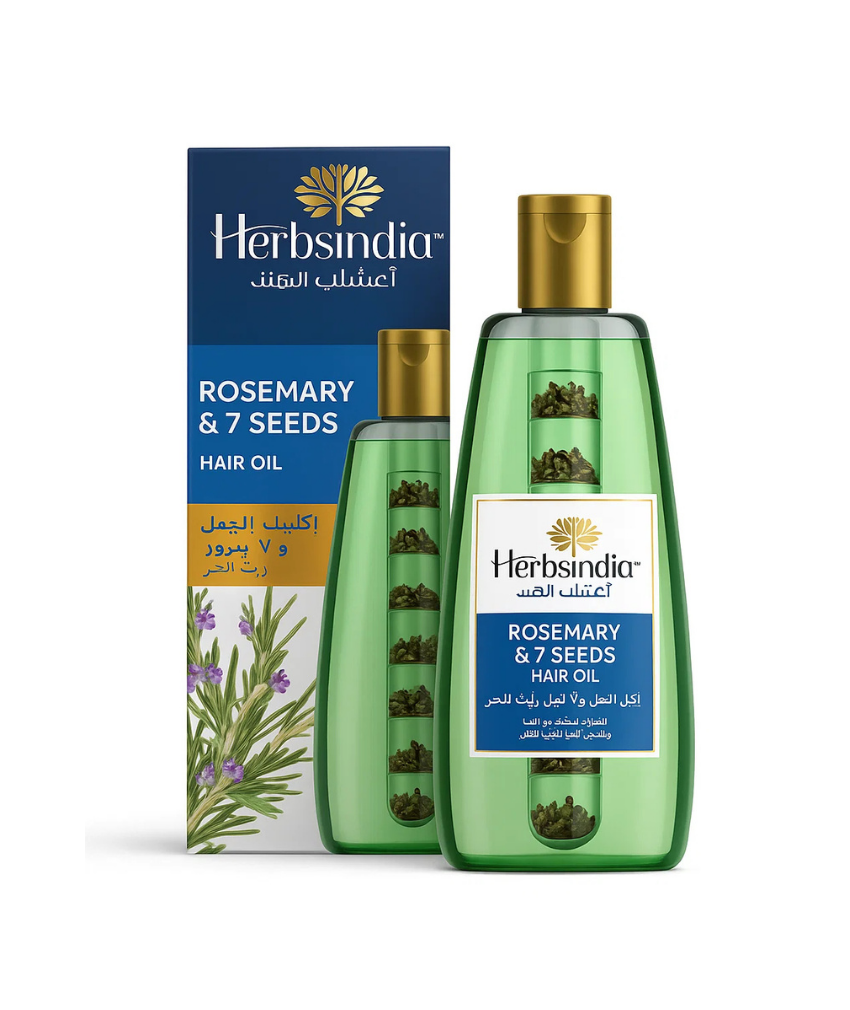 _صور منتجات موسكي مصر - 2025-10-12T013612.167 زيت شعر اعشاب الهند روزمارى اكليل الجبل و7بذور طبيعيه لشعر طويل وقوى ولامع ولتغذيه فائقه للشعر خالي من اى مواد كيميائيه 180 مل من اعشاب الهند Herbsindia - Image 1