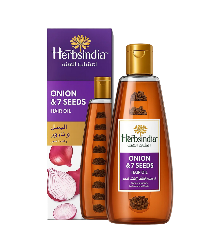 _صور منتجات موسكي مصر - 2025-10-12T014159.757 زيت شعر اعشاب الهند البصل و 7 بذور طبيعيه لشعر قوى وطويل ولتغذيه فائقه لشعر خالي من اى مواد كيميائيه 180 مل من اعشاب الهند Herbsindia - الصورة 1